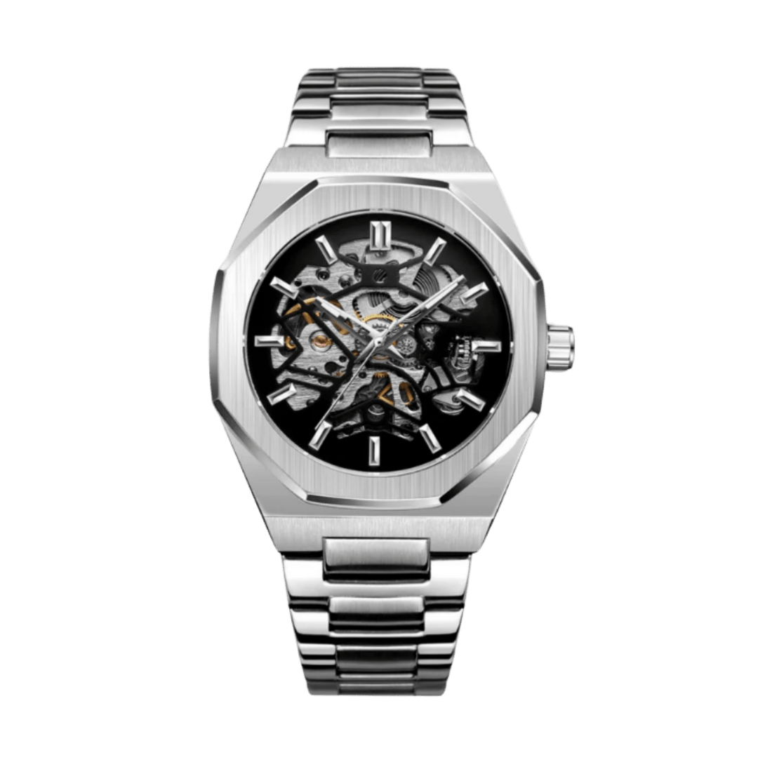Leopold™ | Edelstahl Skelett-Automatikuhr