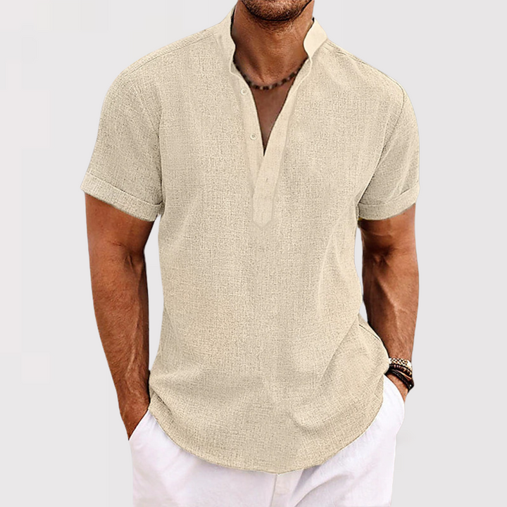 Karl™ | Leichtes Kurzarm-Henley mit Stehkragen