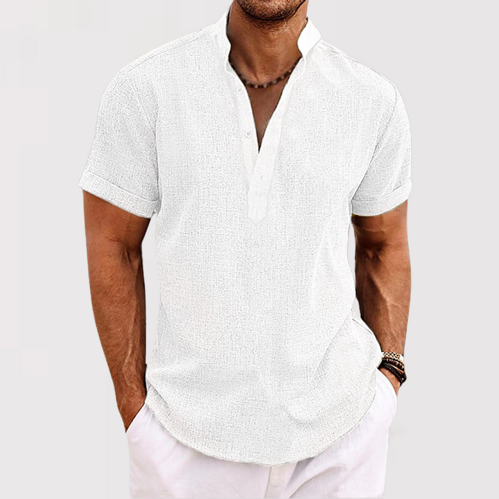 Karl™ | Leichtes Kurzarm-Henley mit Stehkragen