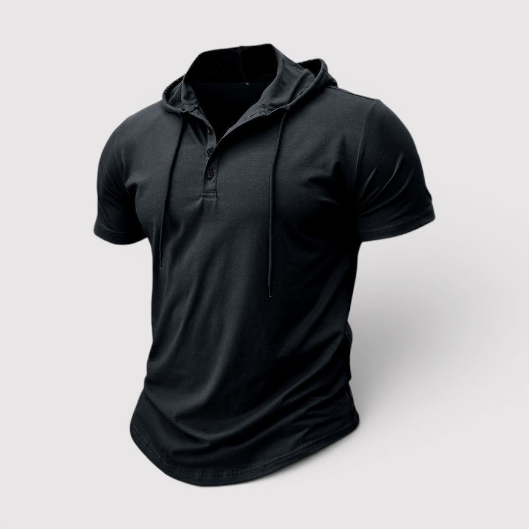 Malte™ | Atmungsaktives Kapuzenshirt mit Knopfleiste