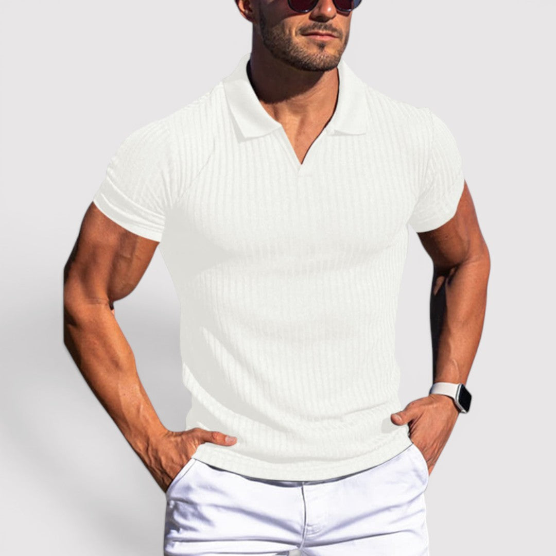 Martin™ | Strickpoloshirt mit Rippkragen