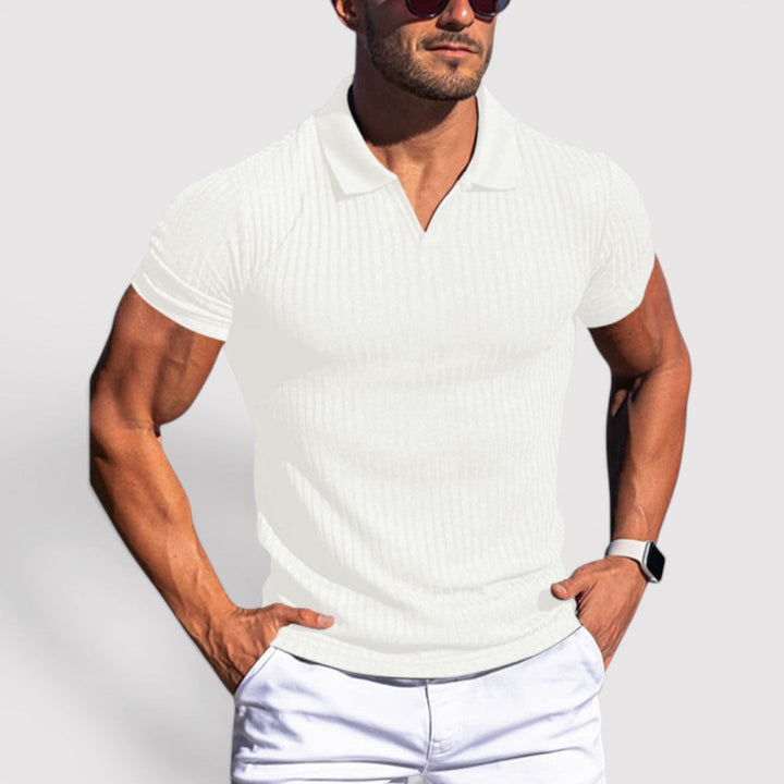 Martin™ | Strickpoloshirt mit Rippkragen