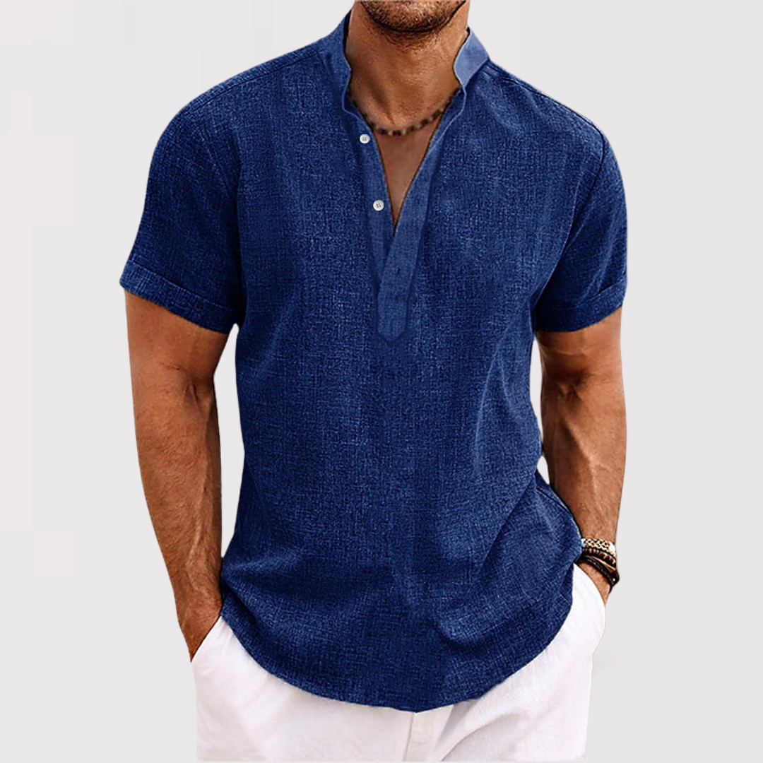 Karl™ | Leichtes Kurzarm-Henley mit Stehkragen