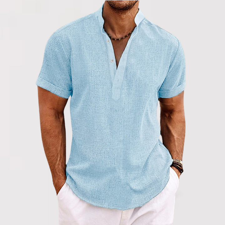 Karl™ | Leichtes Kurzarm-Henley mit Stehkragen