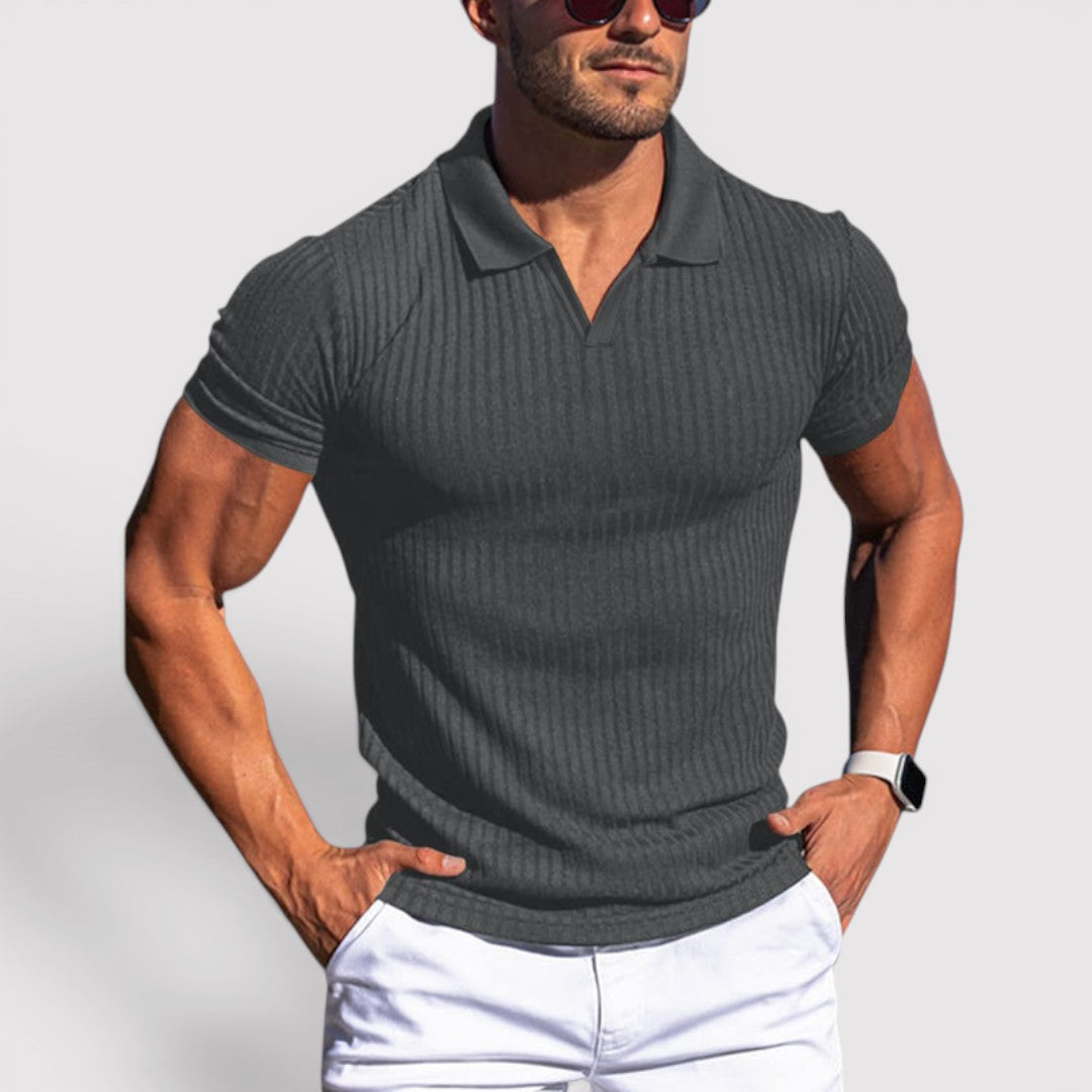 Martin™ | Strickpoloshirt mit Rippkragen