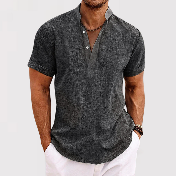 Karl™ | Leichtes Kurzarm-Henley mit Stehkragen