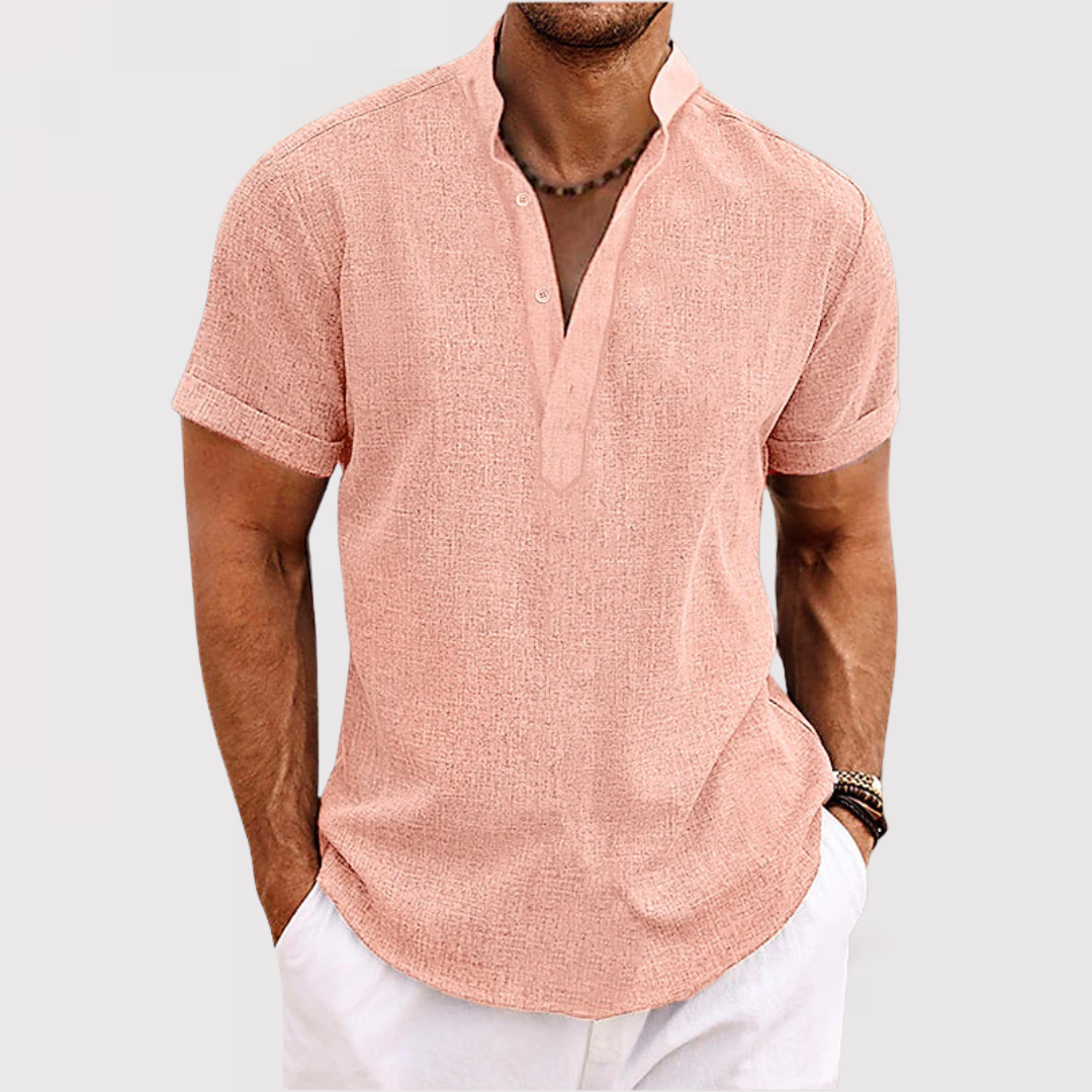 Karl™ | Leichtes Kurzarm-Henley mit Stehkragen