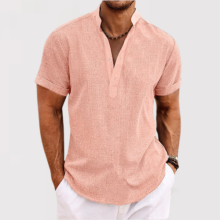 Karl™ | Leichtes Kurzarm-Henley mit Stehkragen