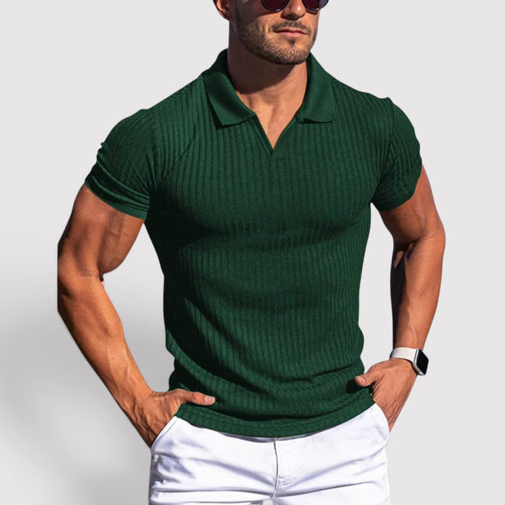 Martin™ | Strickpoloshirt mit Rippkragen