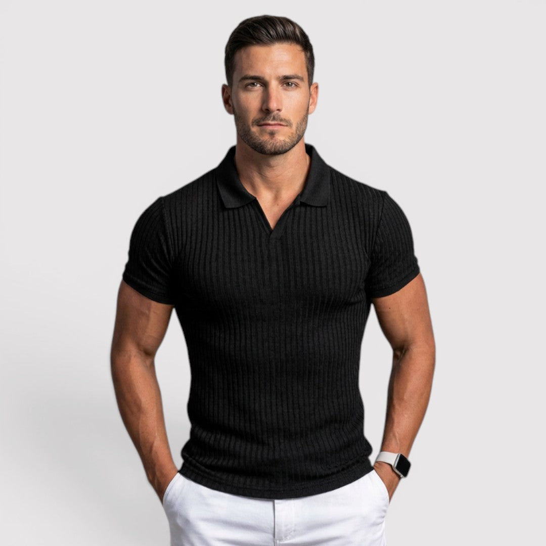 Martin™ | Strickpoloshirt mit Rippkragen