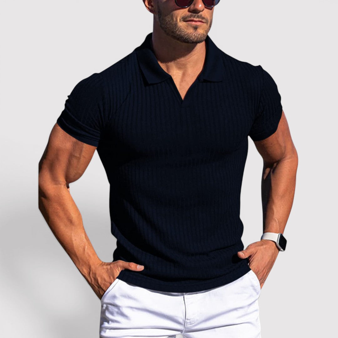 Martin™ | Strickpoloshirt mit Rippkragen