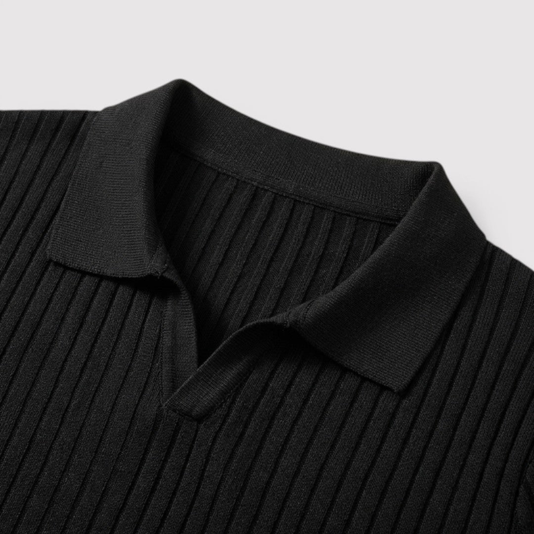 Martin™ | Strickpoloshirt mit Rippkragen