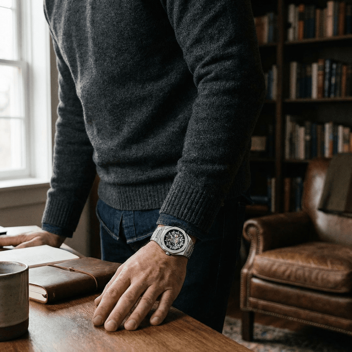 Leopold™ | Edelstahl Skelett-Automatikuhr