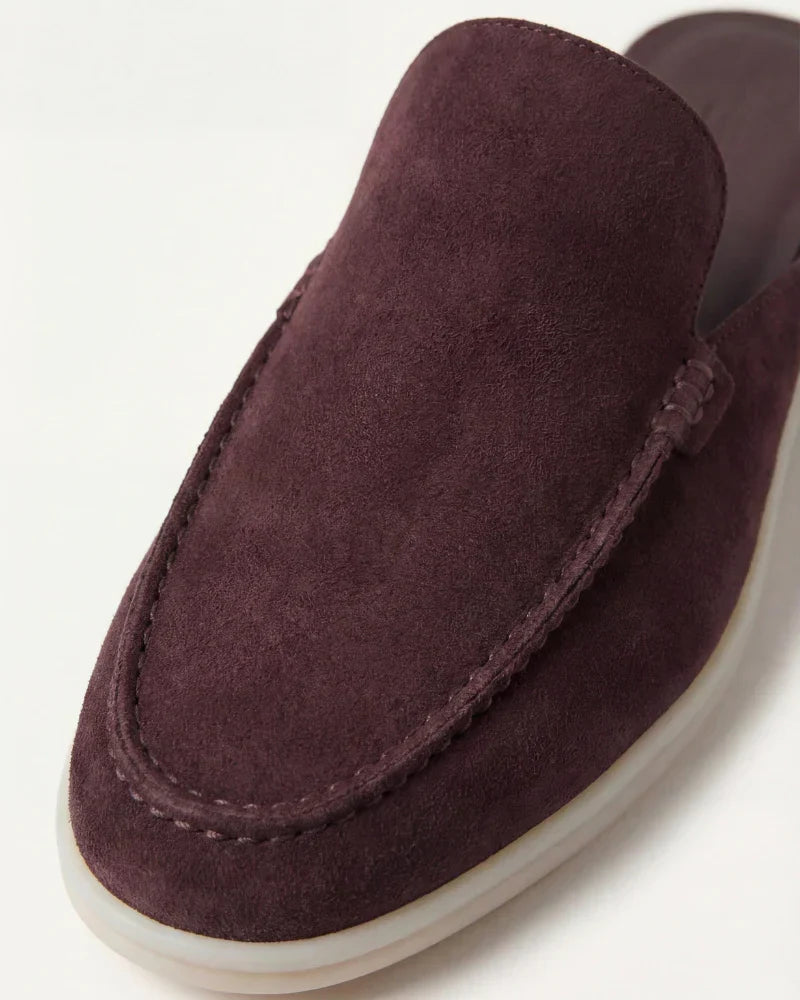 Kaffeebrauner Wildleder Yacht-Mule