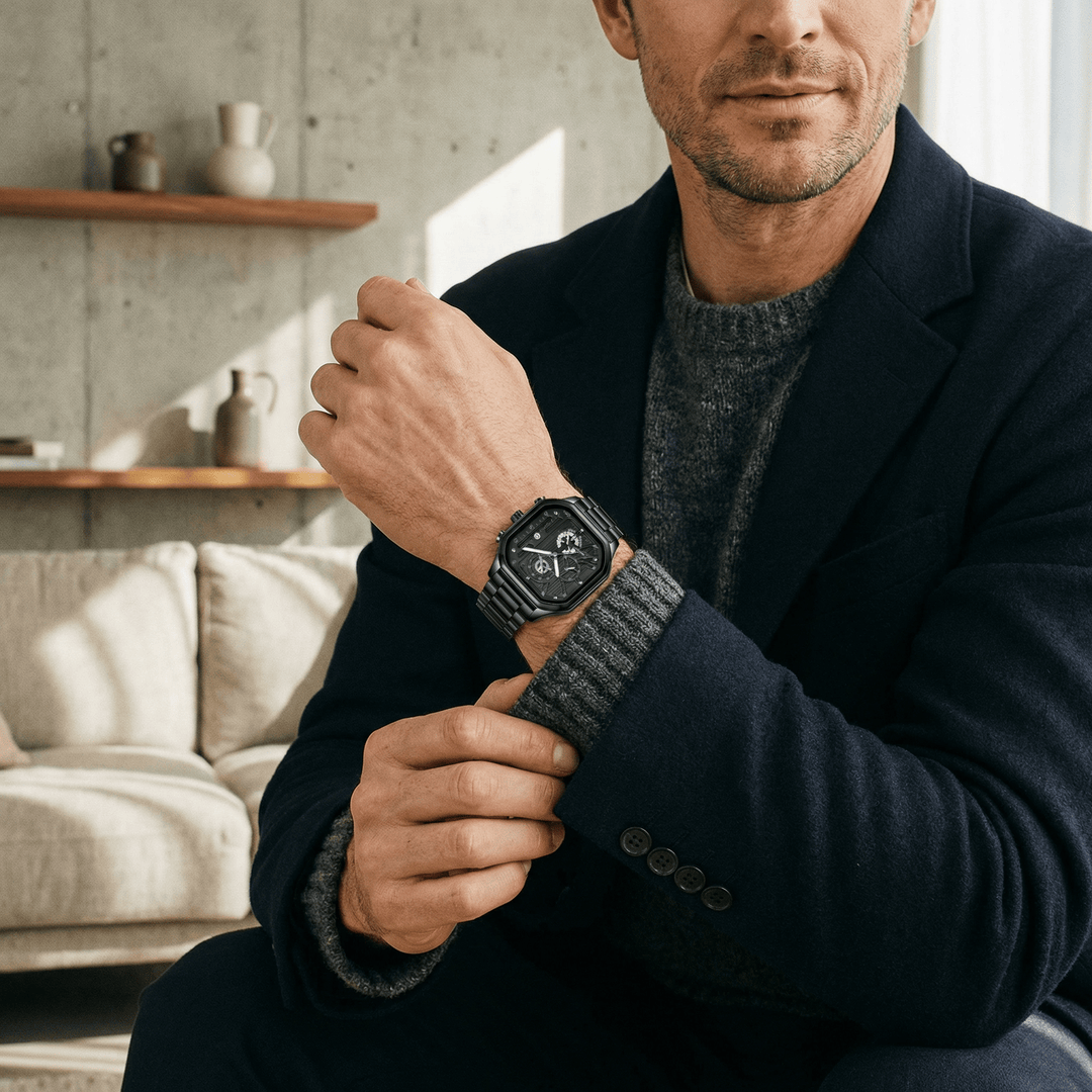 Edmund™ | Elegante Edelstahl-Quarzuhr im modernen Design