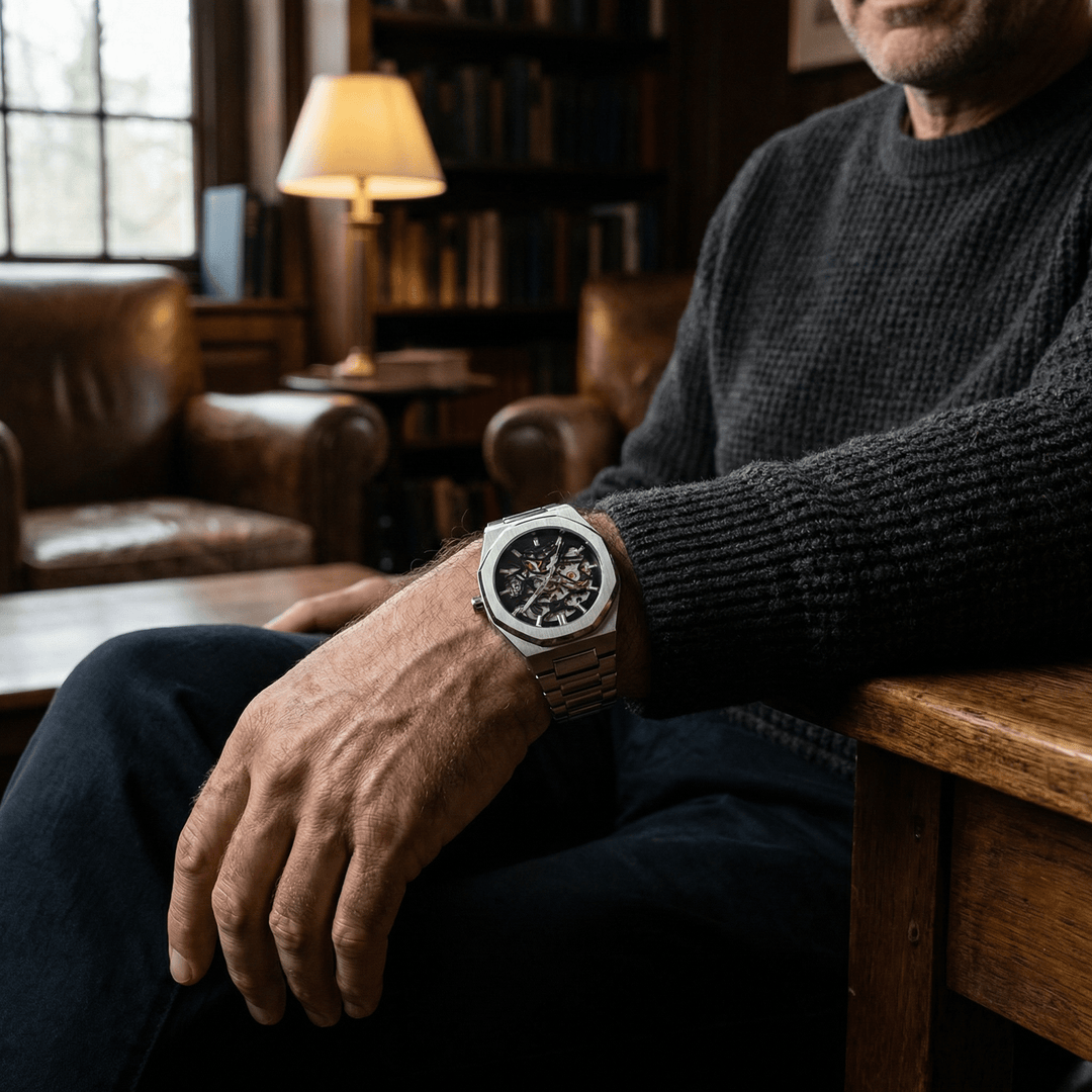 Leopold™ | Edelstahl Skelett-Automatikuhr