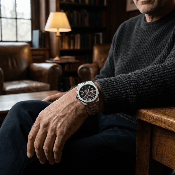 Leopold™ | Edelstahl Skelett-Automatikuhr