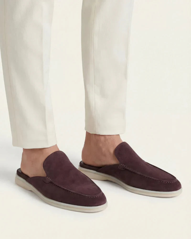 Kaffeebrauner Wildleder Yacht-Mule