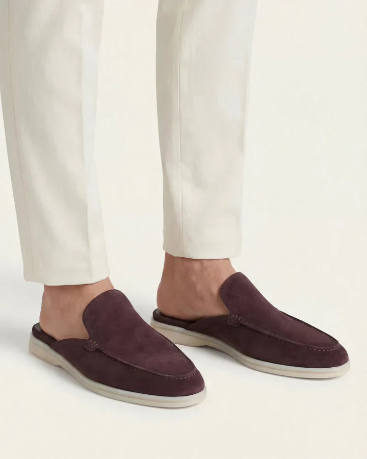 Kaffeebrauner Wildleder Yacht-Mule