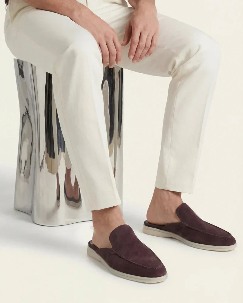 Kaffeebrauner Wildleder Yacht-Mule