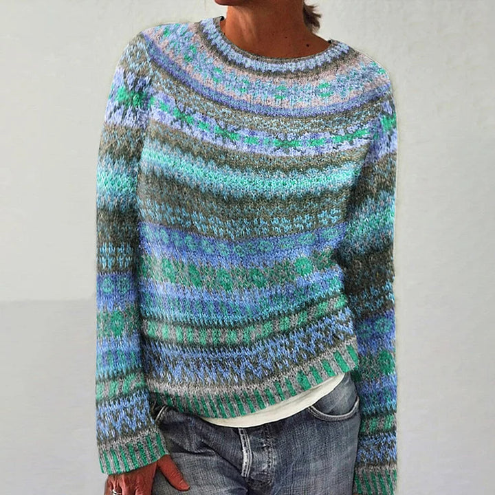 Hedwig™ | Pullover im Streifenmix in Türkis