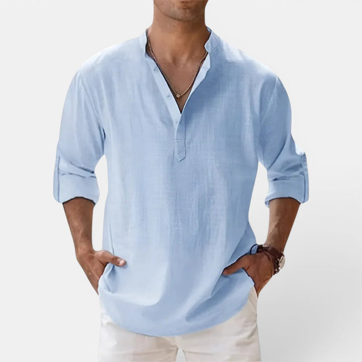 Sandro™ | Strukturiertes Henley-Shirt im Regular-Fit