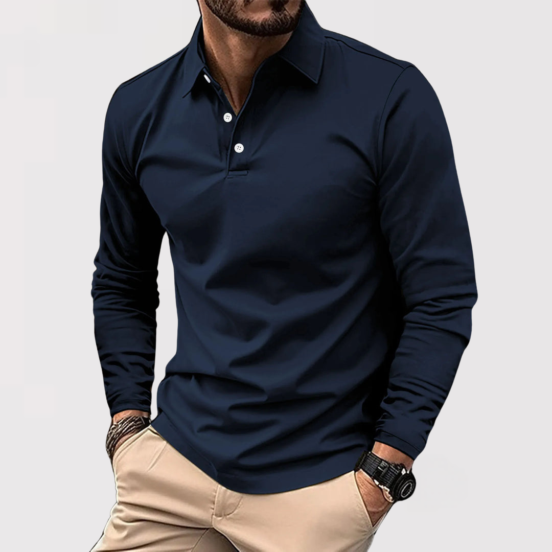 Gottlieb™ | Langarm-Poloshirt mit Kragen