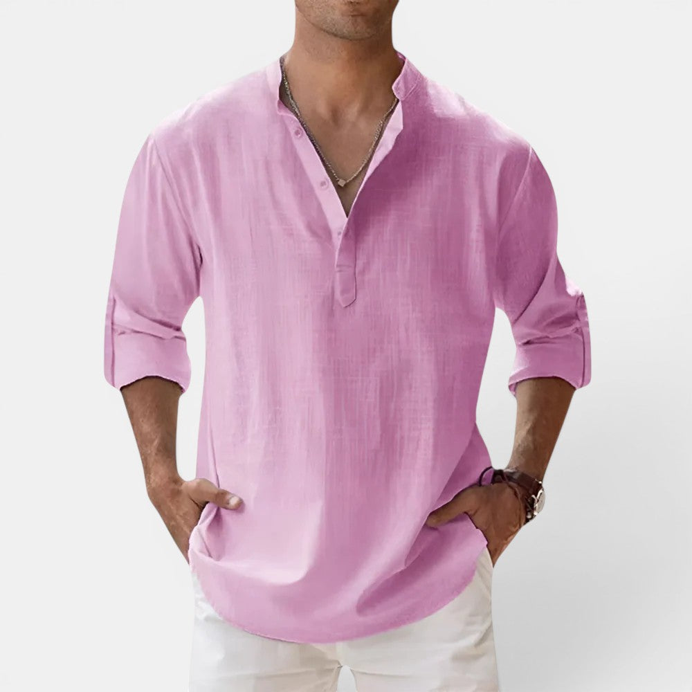 Sandro™ | Strukturiertes Henley-Shirt im Regular-Fit