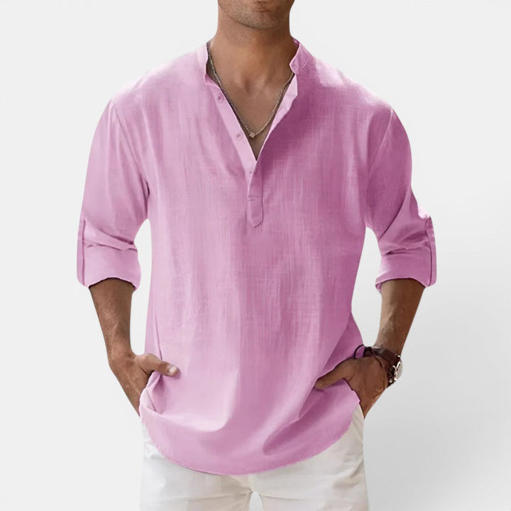 Sandro™ | Strukturiertes Henley-Shirt im Regular-Fit