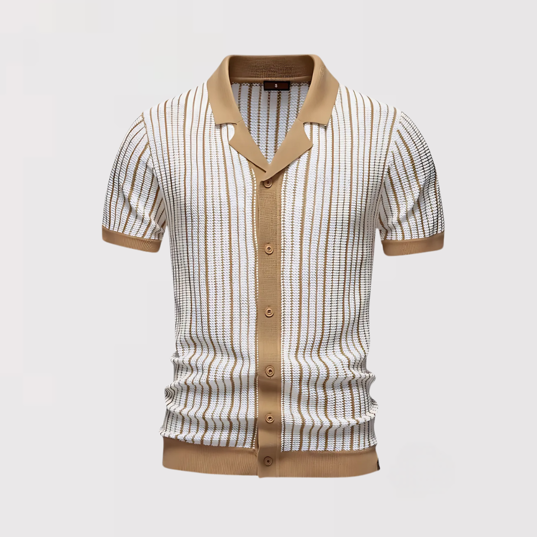 Noah™ | Gestreiftes Poloshirt mit Strickstruktur