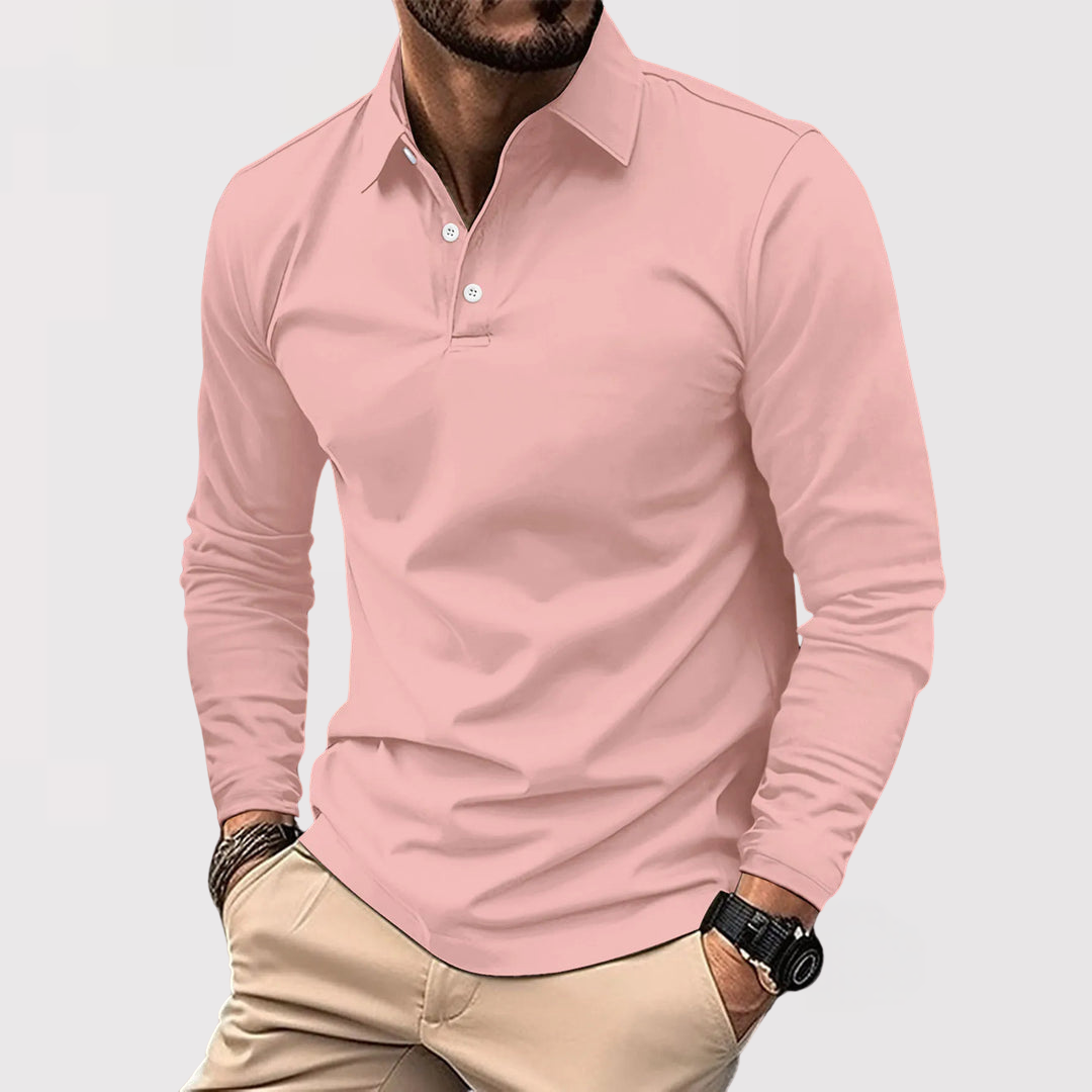 Gottlieb™ | Langarm-Poloshirt mit Kragen