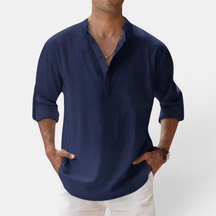 Sandro™ | Strukturiertes Henley-Shirt im Regular-Fit