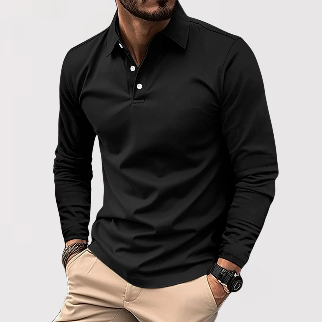 Gottlieb™ | Langarm-Poloshirt mit Kragen