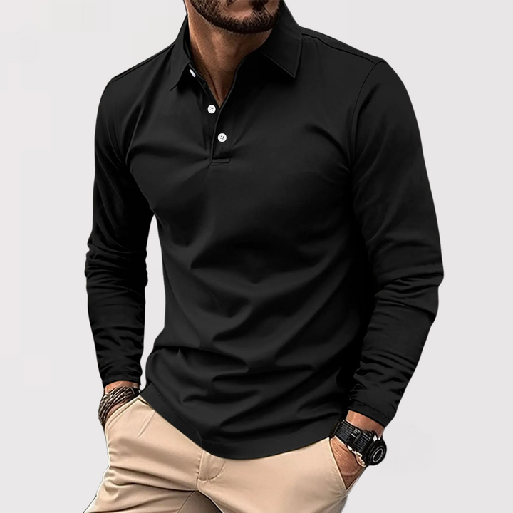 Gottlieb™ | Langarm-Poloshirt mit Kragen