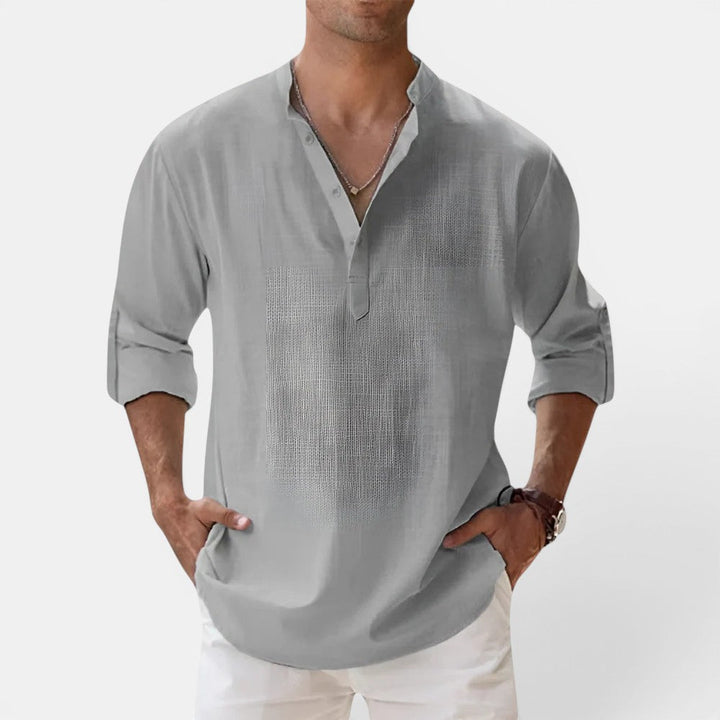 Sandro™ | Strukturiertes Henley-Shirt im Regular-Fit