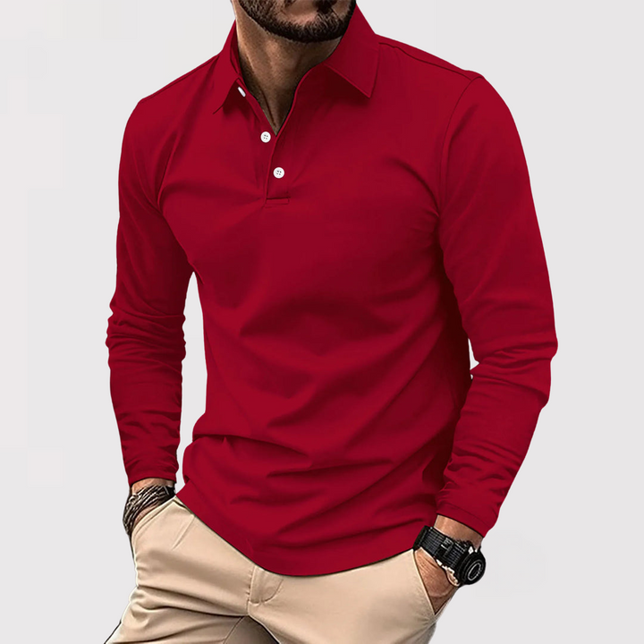 Gottlieb™ | Langarm-Poloshirt mit Kragen