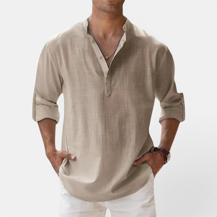 Sandro™ | Strukturiertes Henley-Shirt im Regular-Fit