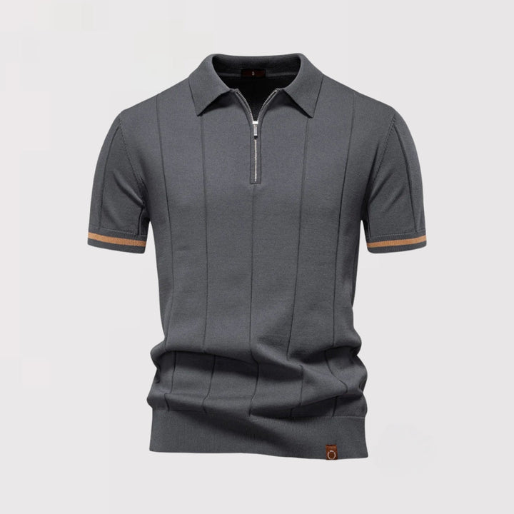 Oskar™ | Schmales Poloshirt mit Frontreißverschluss