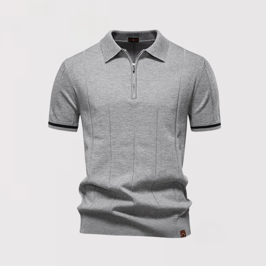 Oskar™ | Schmales Poloshirt mit Frontreißverschluss
