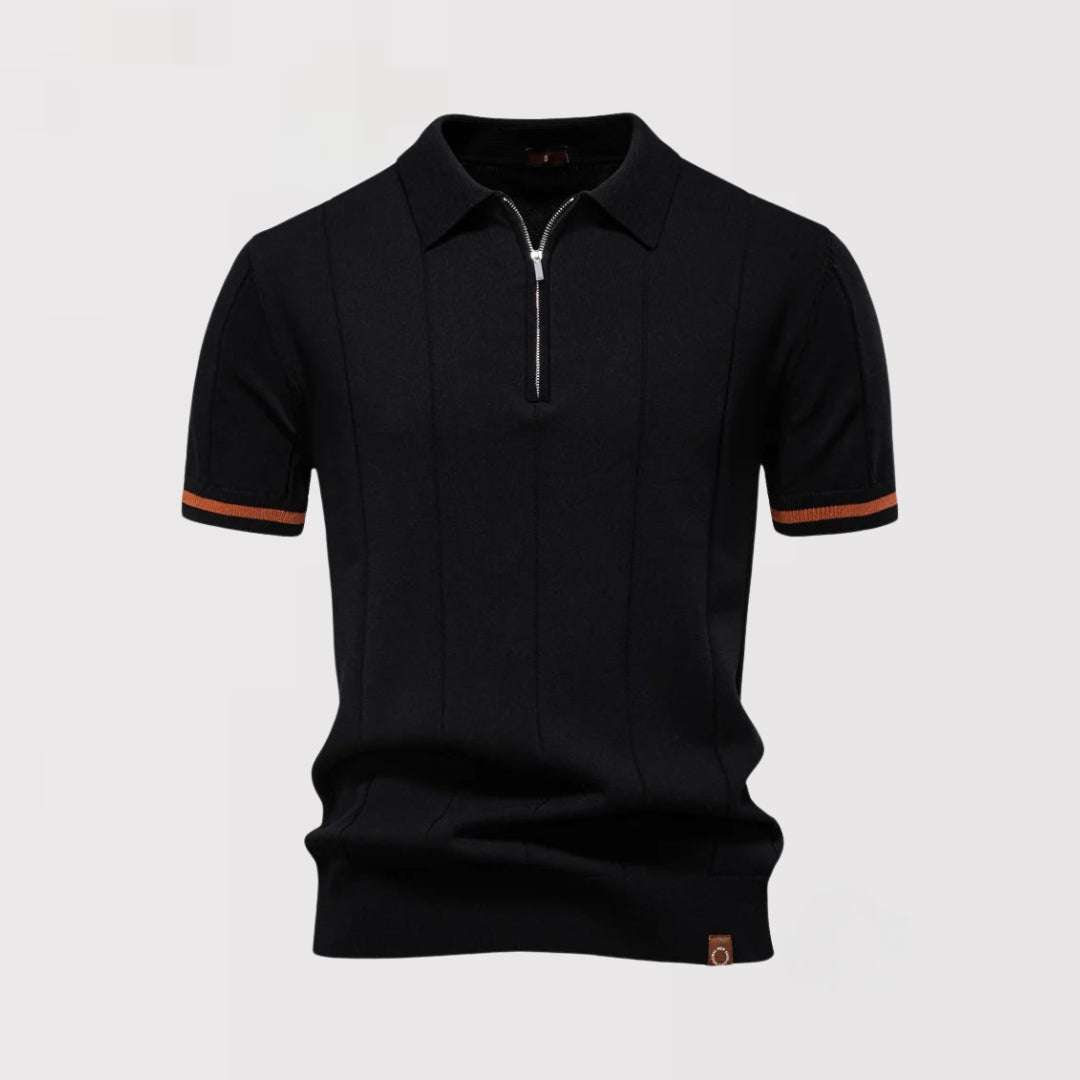 Oskar™ | Schmales Poloshirt mit Frontreißverschluss