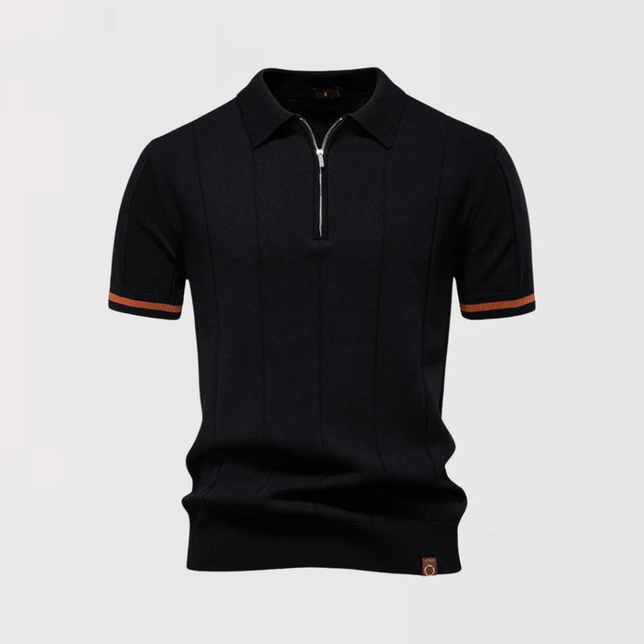 Oskar™ | Schmales Poloshirt mit Frontreißverschluss
