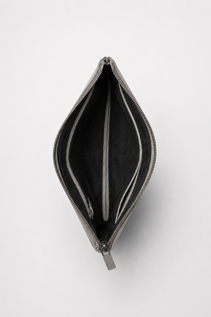Linus™ | Hellgraue Clutch-Tasche