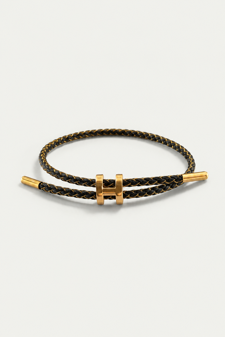 Maximilian™ | Geflochtenes Armband in Gold und Schwarz