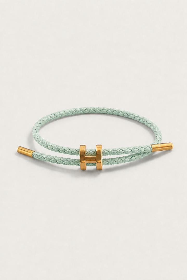 Valentin™ | Geflochtenes Armband in Mintgrün und Gold