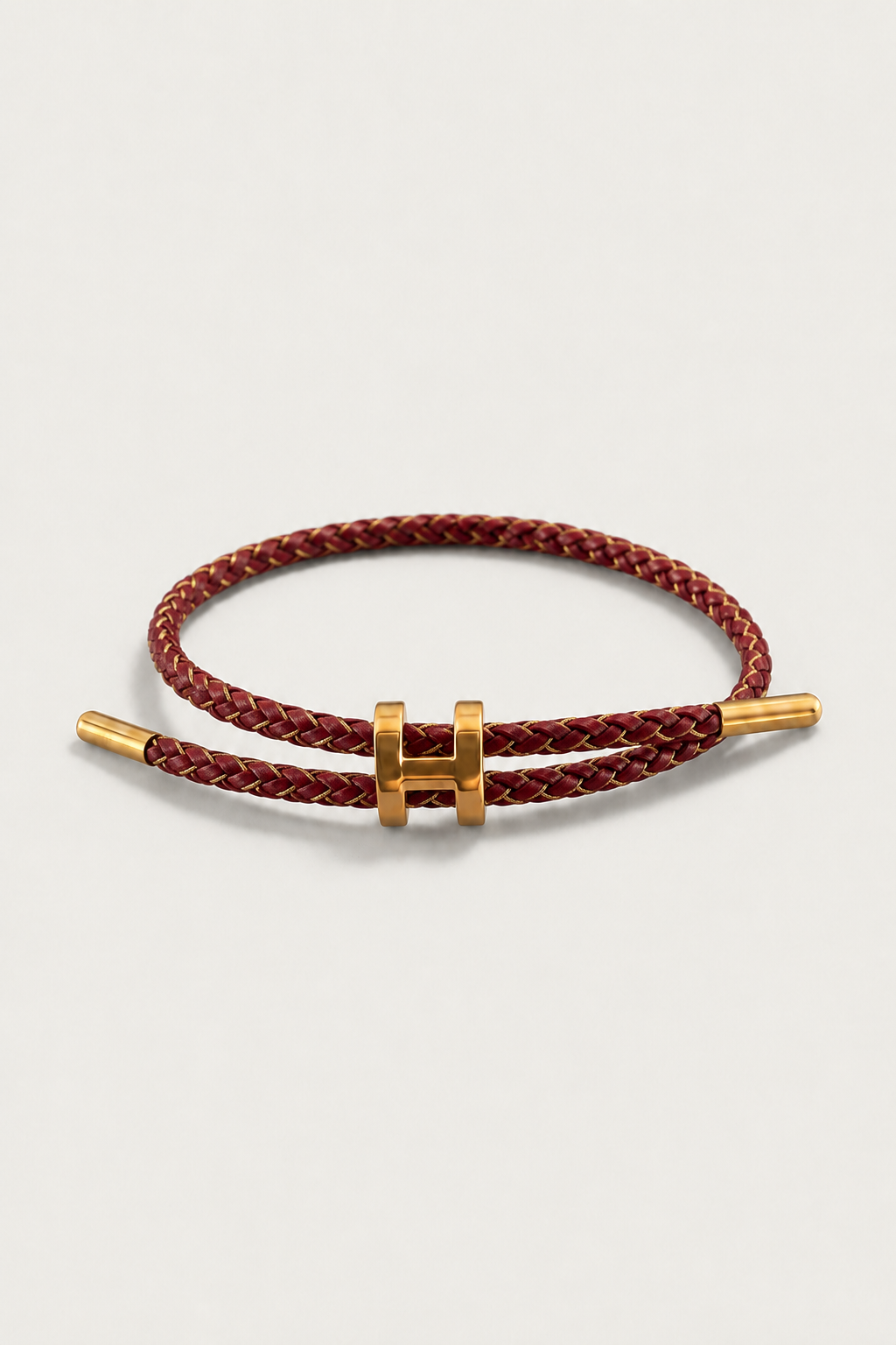 Ferdinand™ | Geflochtenes Armband in Bordeaux und Gold