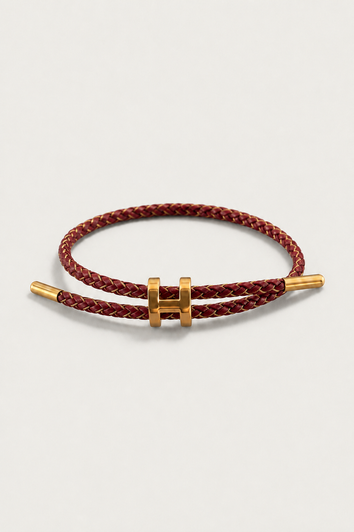Ferdinand™ | Geflochtenes Armband in Bordeaux und Gold