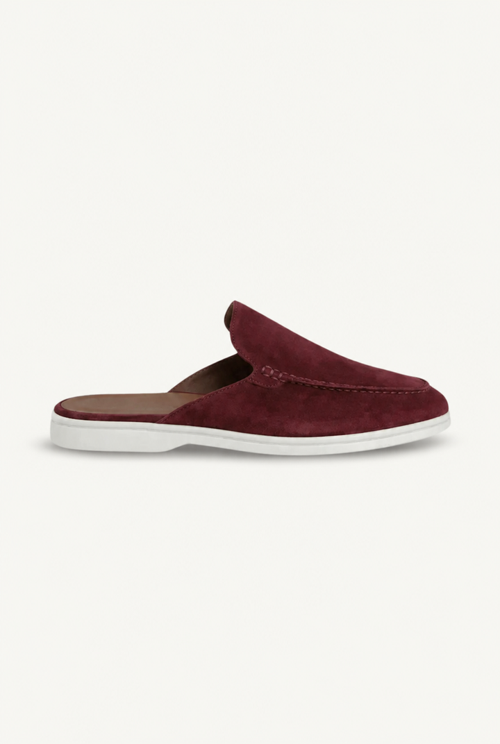 Bordeaux Wildleder Yacht Mule