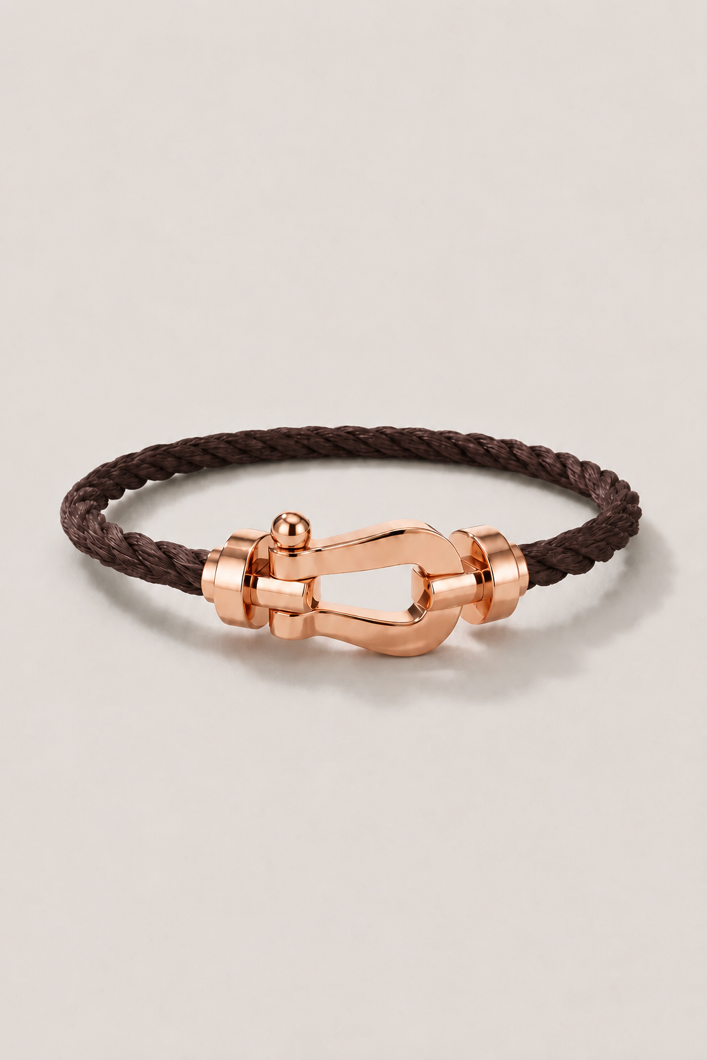 Gabriel™ | Segeltau-Armband Dunkelbraun/Roségold