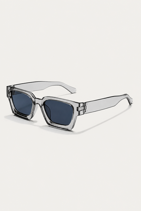 Markus Berlin Herren Sonnenbrille Transparent Grau, Vorderansicht