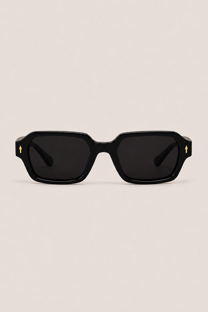 Markus Berlin Herren Sonnenbrille Schwarz, Vorderansicht